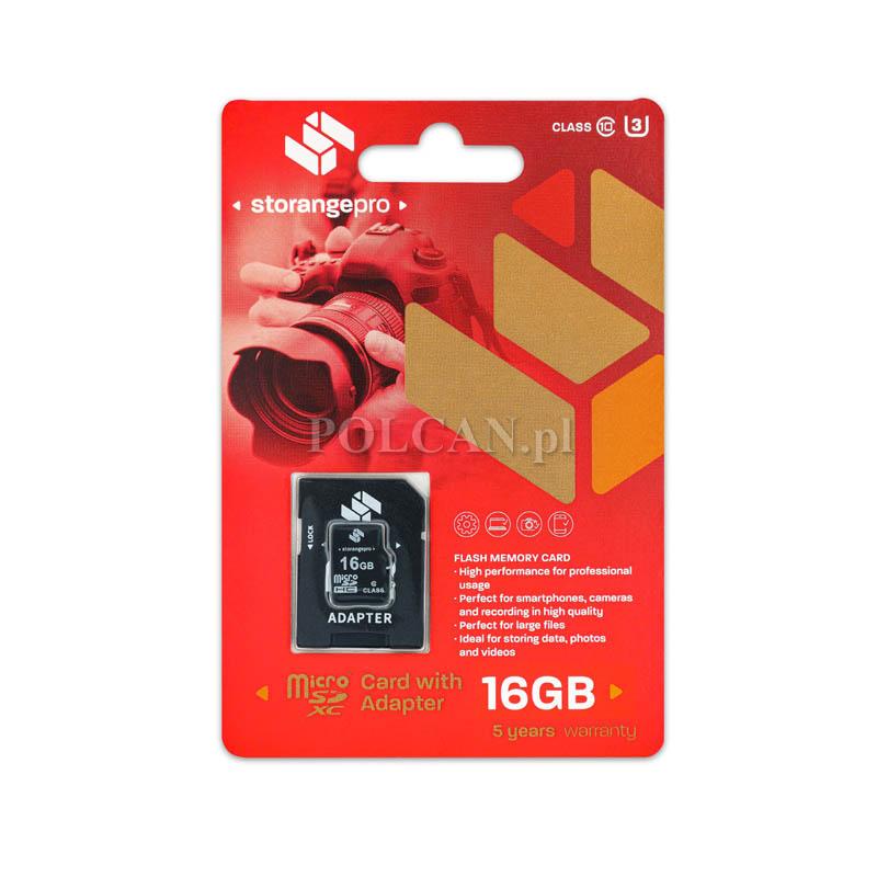 Storange Pro Karta Micro SD+Adapter | 16 GB | Class 10 | UHS-1 STORANKAT16GBUHS1