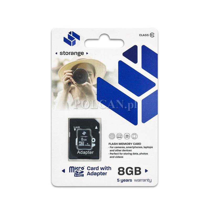 Storange Karta Micro SD+Adapter | 8 GB | Class 10 STORANKAT8GBCL10