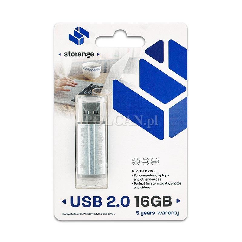 Storange pamięć 16 GB | Basic | USB 2.0 | silver STORANPEN16GBSLV2.0