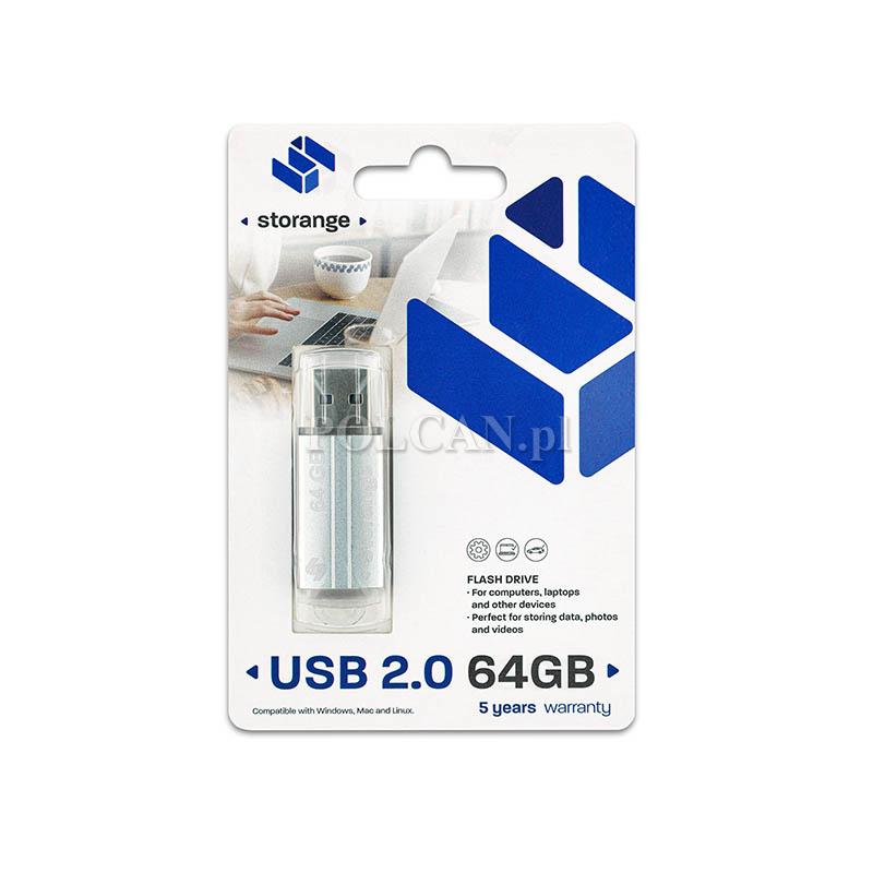 Storange pamięć 64 GB | Basic | USB 2.0 | silver STORANPEN64GBSLV2.0