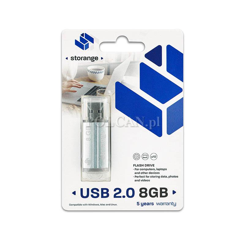 Storange pamięć 8 GB | Basic | USB 2.0 | silver STORANPEN8GBSLV2.0
