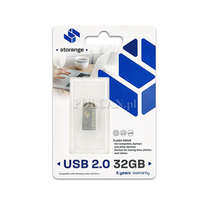 Storange pamięć 32 GB | MINI | USB 2.0 | silver STORANPENM32GBSLV2.0