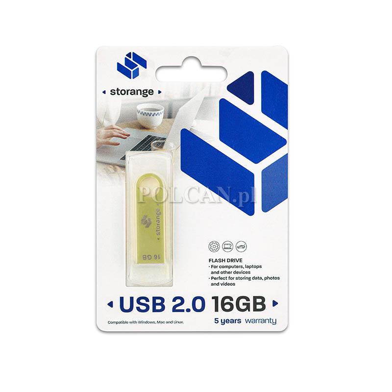 Storange pamięć 16 GB | Slim | USB 2.0 | gold STORANPENS16GBGOL2.0
