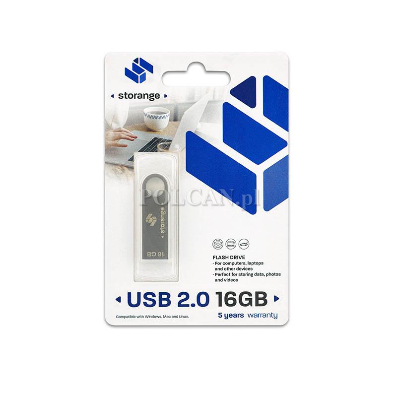 Storange pamięć 16 GB | Slim | USB 2.0 | silver STORANPENS16GBSLV2.0