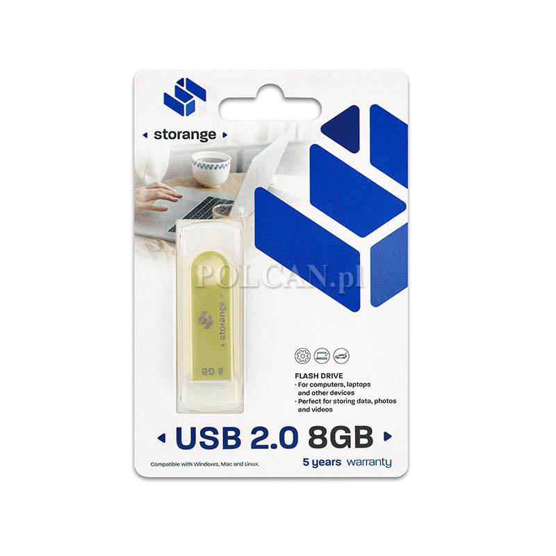 Storange pamięć 8 GB | Slim | USB 2.0 | gold STORANPENS8GBGOL2.0